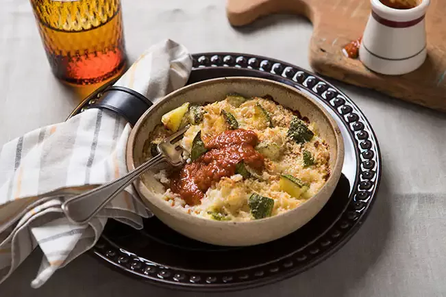 Receita de Arroz de forno gratinado