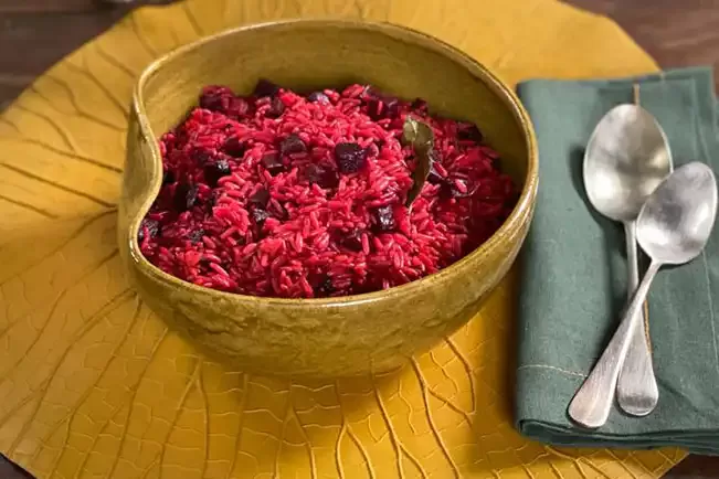 Receita de Arroz parboilizado com beterraba