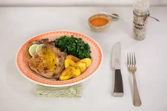 Receita de Bisteca com banana grelhada