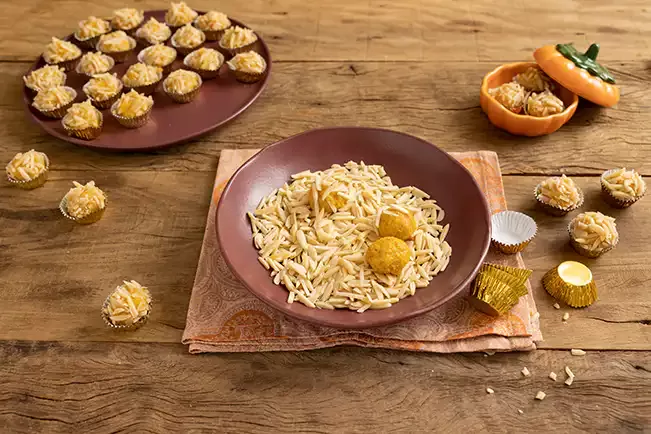 Receita de Brigadeiro de abóbora e amêndoas