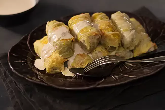 Receita de Charutinho de acelga com frango