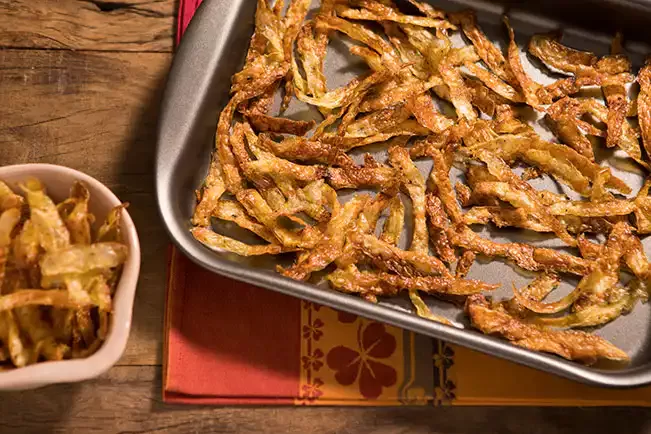 Receita de Chips assado de casca de batata