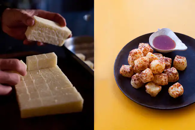 Dadinho de tapioca com queijo-de-coalho