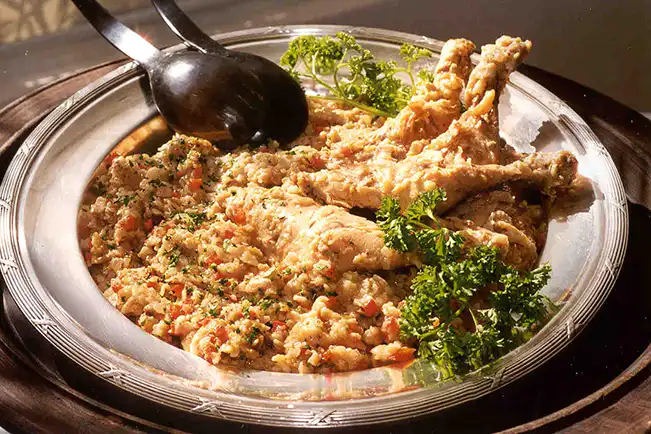 Frango de Pessach com matzá