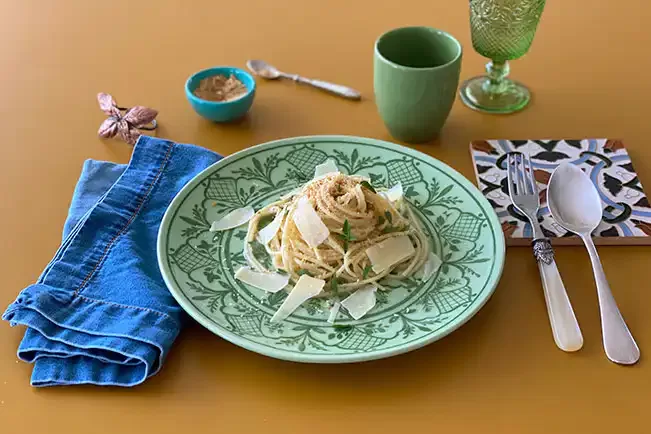 Receita de Macarrão com manteiga, limão e parmesão