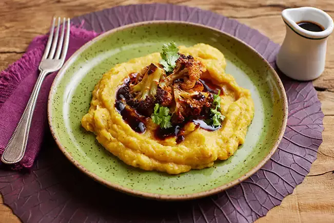 Receita de Purê de banana-da-terra com leite de coco e gengibre