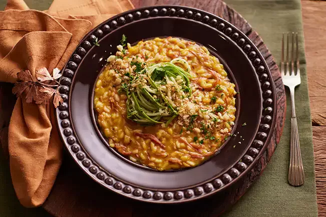 Receita de Risoto cor de abóbora