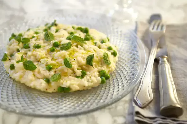 Receita de Risoto de ervilha e hortelã na pressão