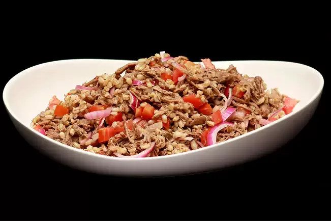 Receita de Salada de carne desfiada e cevada
