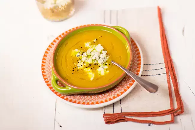 Receita de Sopa de abóbora com gorgonzola