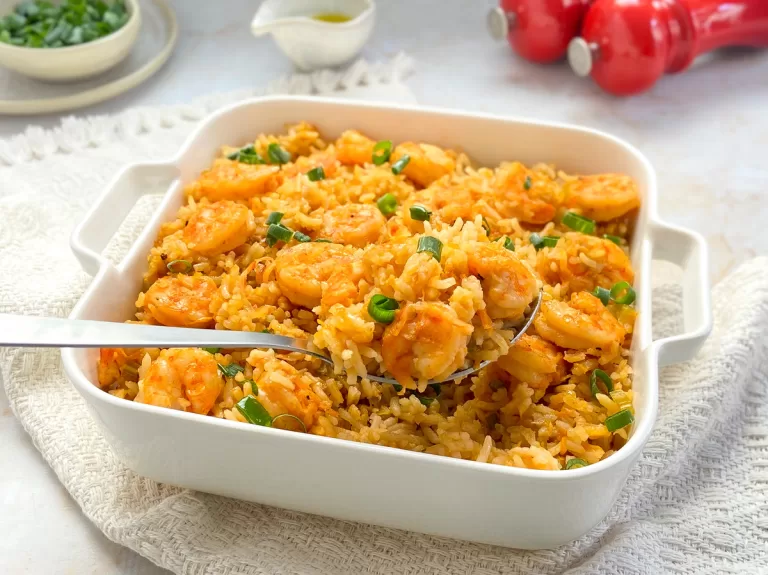 Receita de Arroz com camarão
