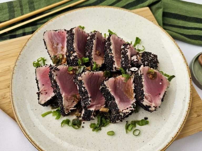 Receita de Atum com crosta de quinoa