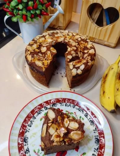 Receita de Bolo de banana com amêndoas