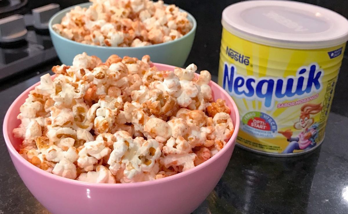 Pipoca doce com Nesquik