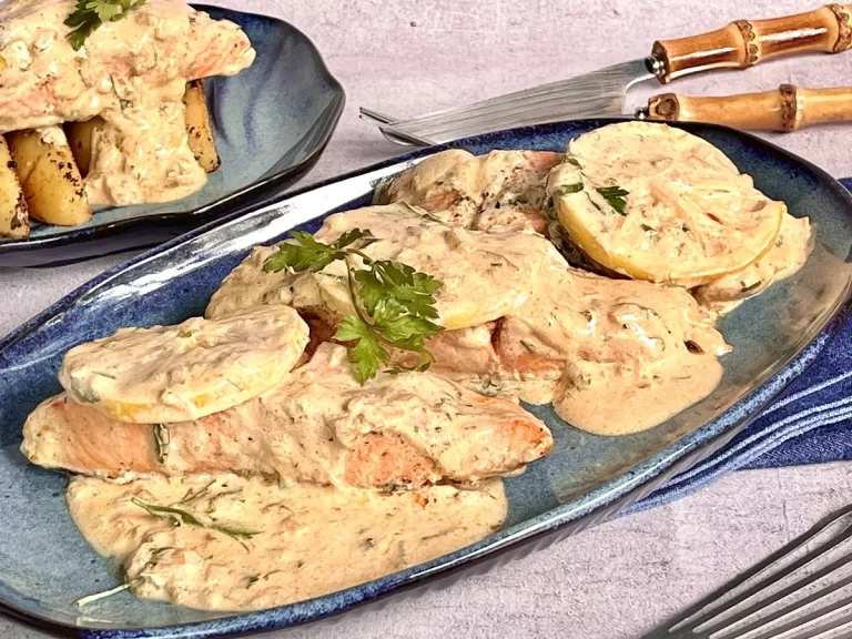 Receita de Salmão com molho de creme de leite